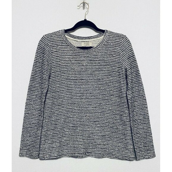 Zara Top Womens Small Metallic Tweed Textured Long Sleeves Boho Stretch Y2K - Picture 1 of 7